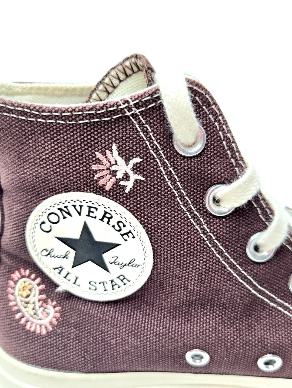 Converse Chuck Taylor, All Star Paisley Pop, Embroidered High Top Sneakers. 8